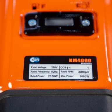 Генератор бензиновый 2,8 кВт 220В 16 л с электростартером TOR KM4000H — фото 2